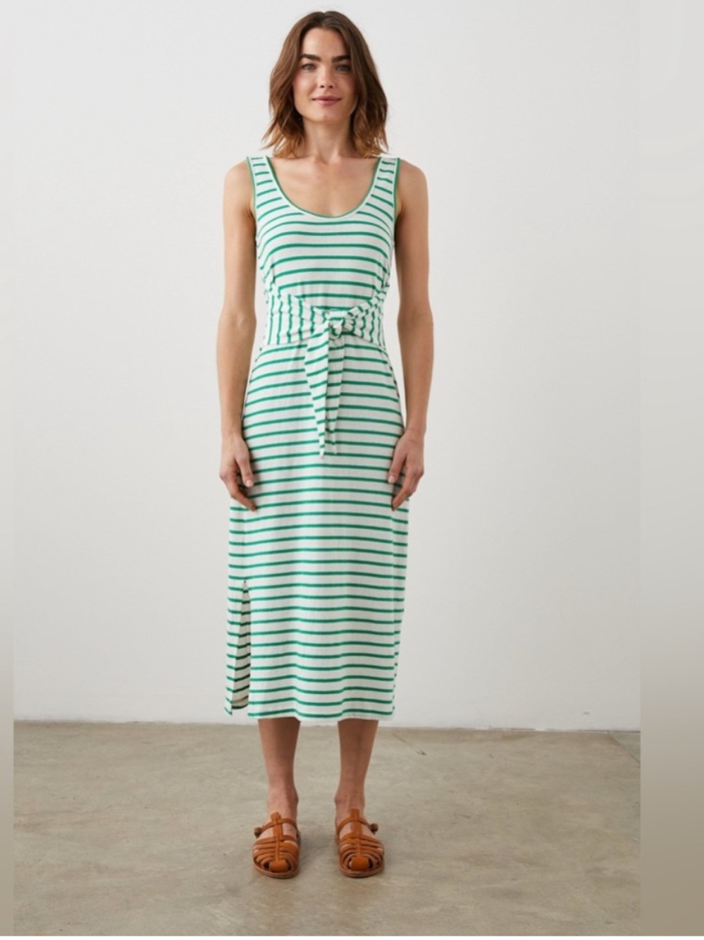 Rails Meg Stripe Tie Waist Cotton Dress Size Medium